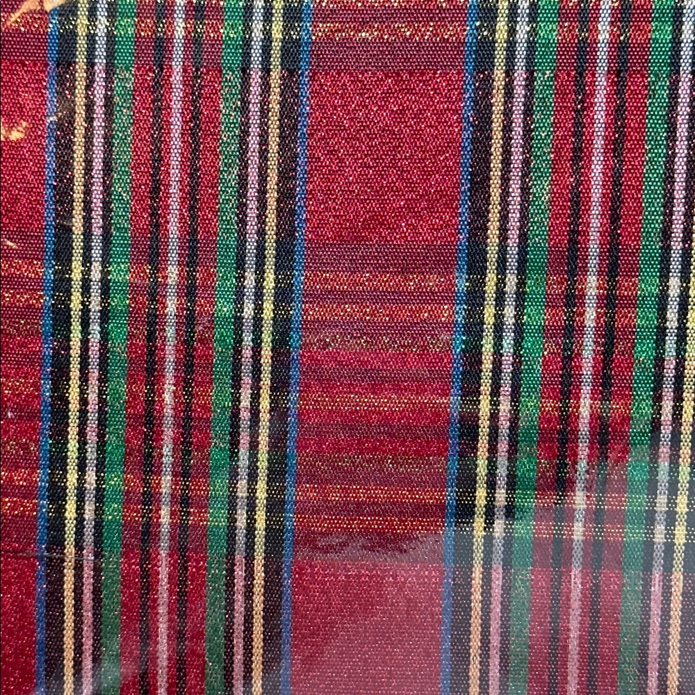 Lenox Holiday Nouveau Dazzle Table Cloth Metallic Tartan Plaid 60” x 102” - Picture 6 of 7